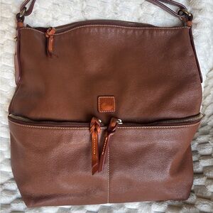 Dooney & Bourke Florentine Brown Pebbled Leather Large Hobo Shoulder Bag